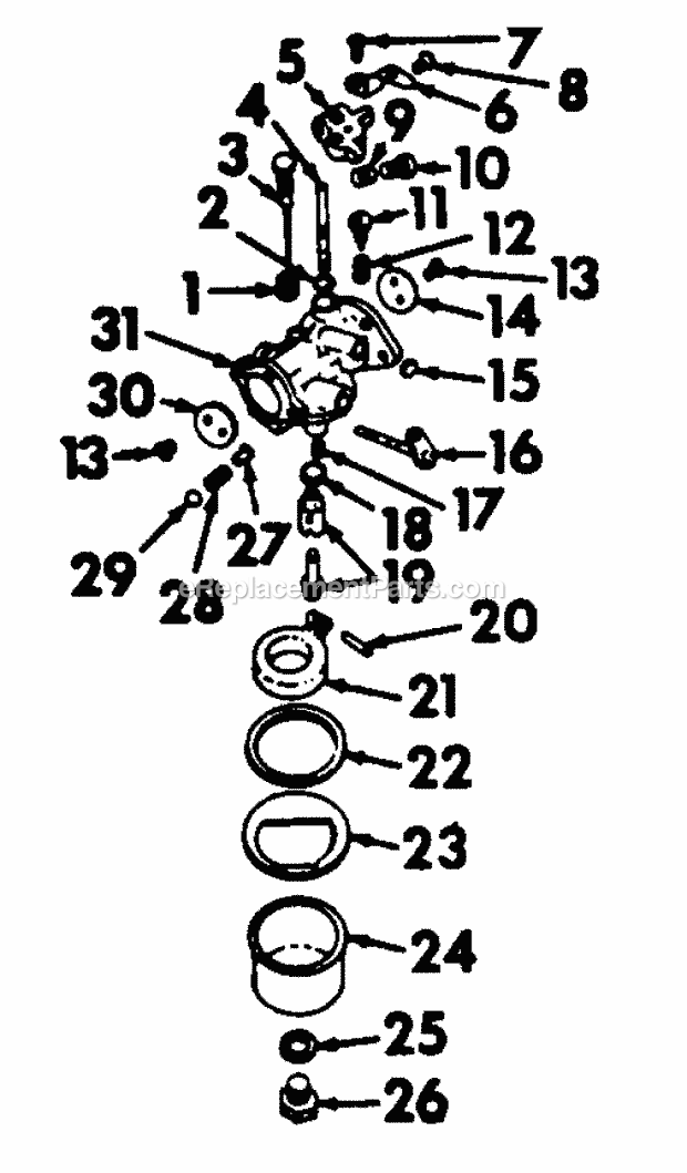 Carburetor Ii Diagram and Parts List for 70  Cub Cadet Lawn Tractor